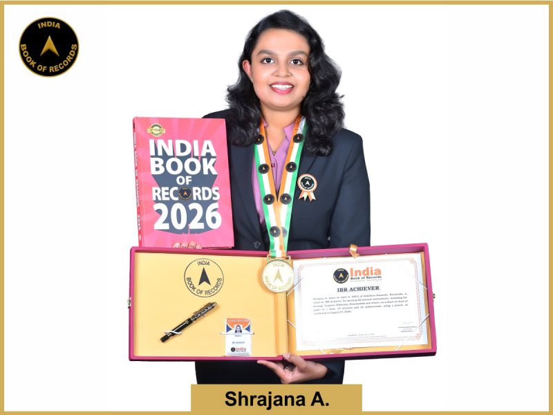 Image of Shrajana A. with IBR Achiever Certificate.