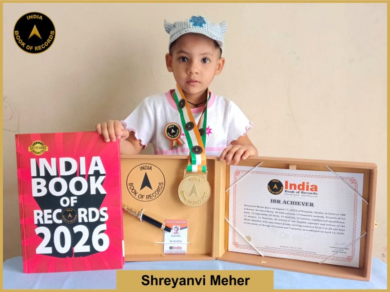 Image of Shreyanvi Meher with IBR Achiever certificate.