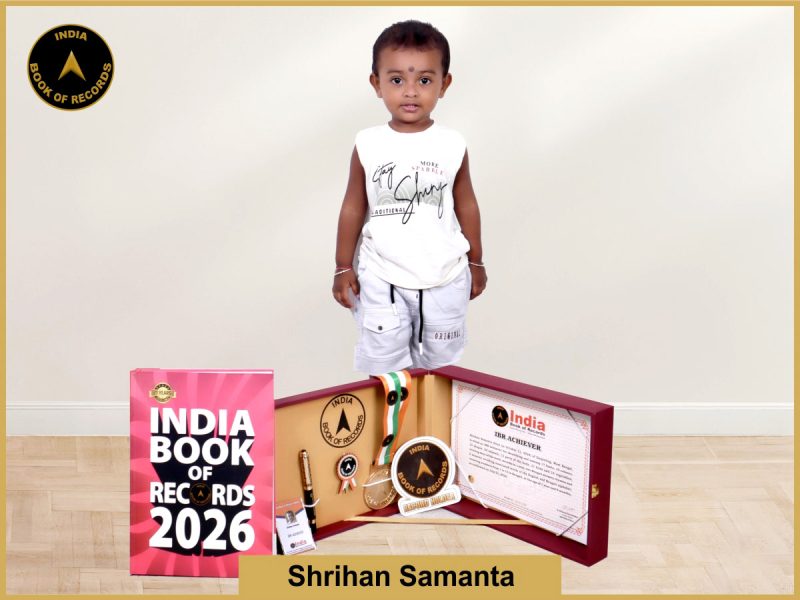 Image of Shrihan Samanta with IBR Achiever Certificate.
