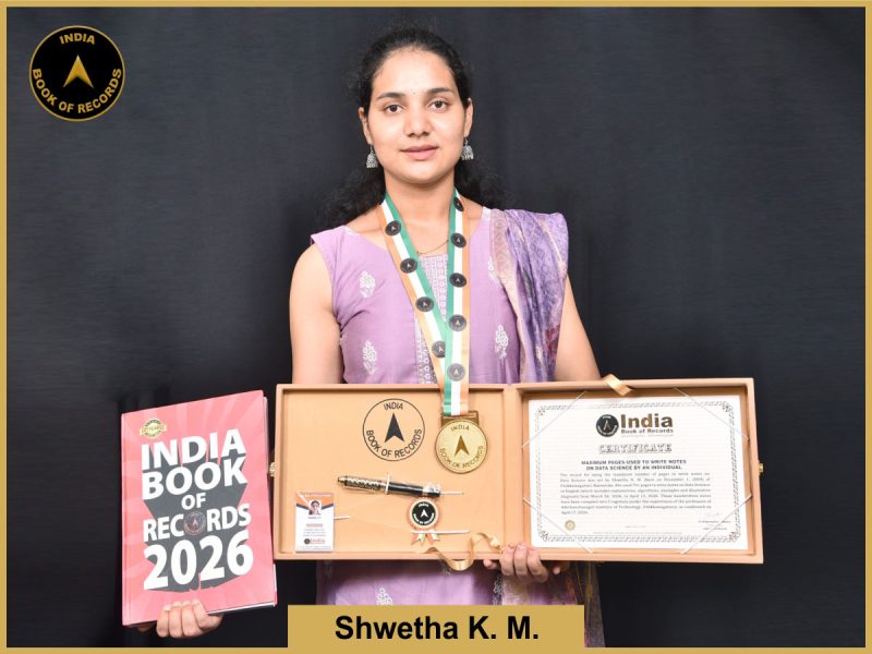 Image of Shwetha K m ,Maximum pages used to write notes on Data Science by an individual
