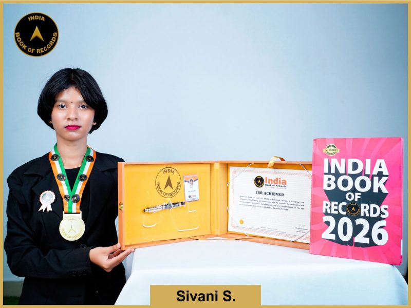 Image of Sivani S. with IBR Achiever certificate.