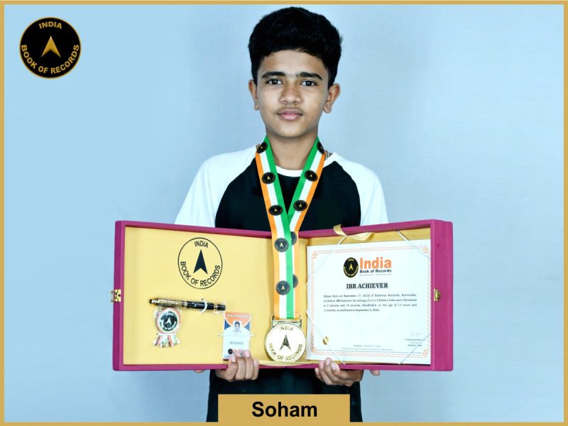 Image of Soham with IBR Achiever Certificate.