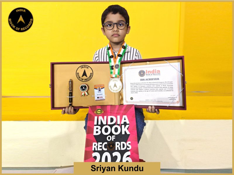 Image of Sriyan Kundu with IBR Achiever Certificate.