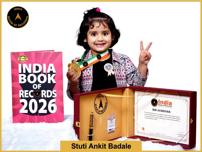 Image of Stuti Ankit Badale with IBR Achiever Certificate.