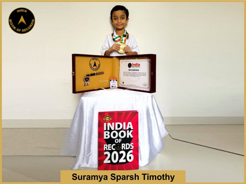 Image of Suramya Sparsh Timothy with IBR Achiever Certificate.