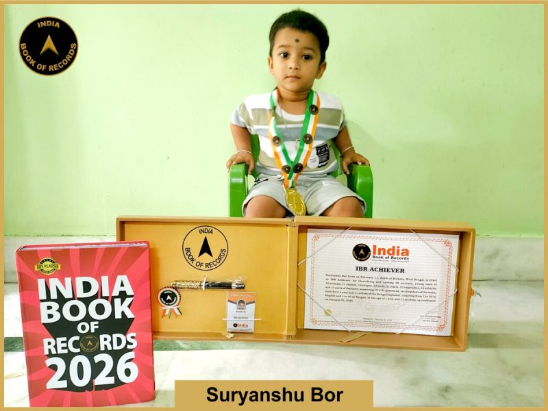 Image of Suryanshu Bor with IBR Achiever certificate.