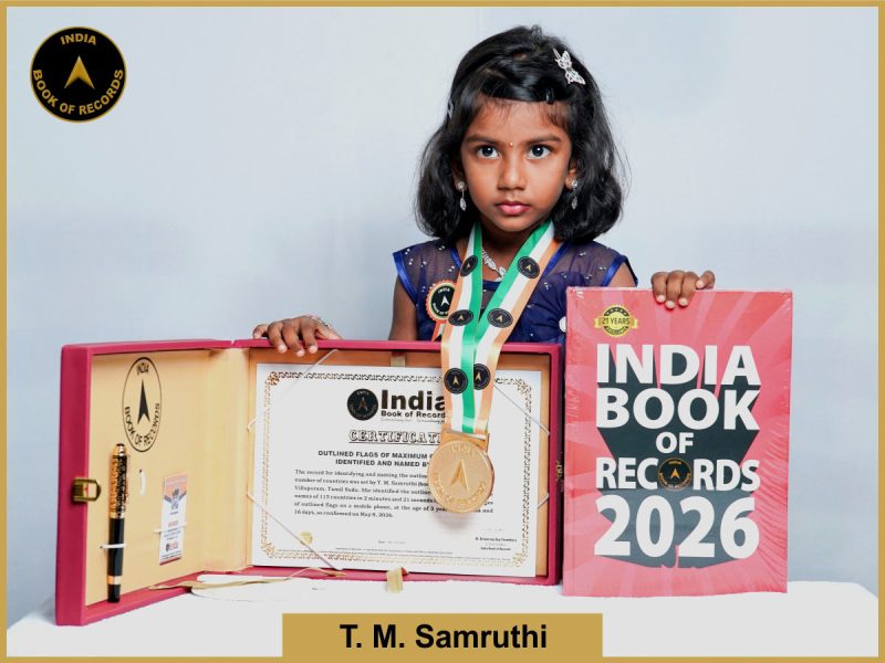 Image of TM Samruthi, Outlined flags of maximum countries identified and named by a kid.