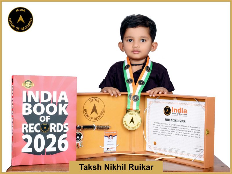 Image of Taksh Nikhil Ruikar with IBR Achiever Certificate.