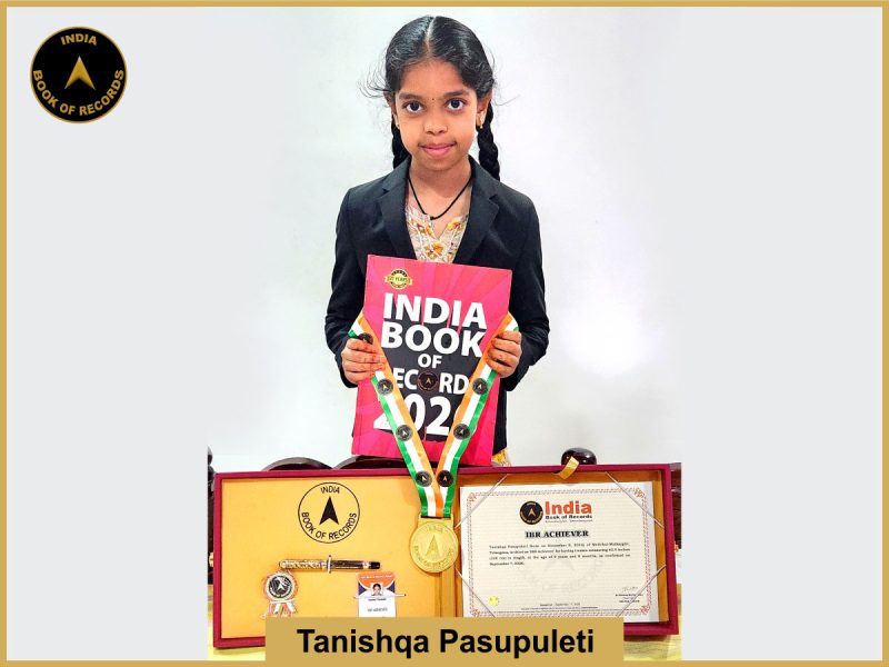Image of Tanishqa Pasupuleti with IBR Achiever Certificate.