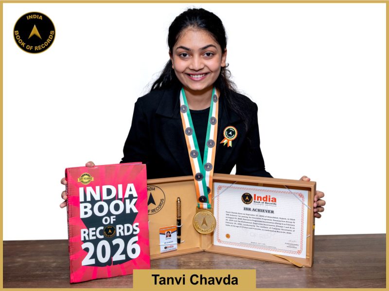 Image of Tanvi Chavda with IBR Achiever certificate.