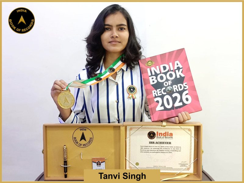 Image of Tanvi Singh with IBR certificate.