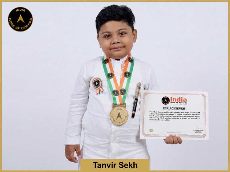 Image of Tanvir Sekh with IBR Achiever Certificate.