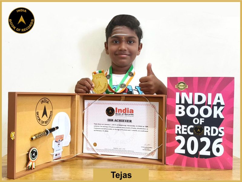 Pic of Tejas with IBR Achiever certificate.