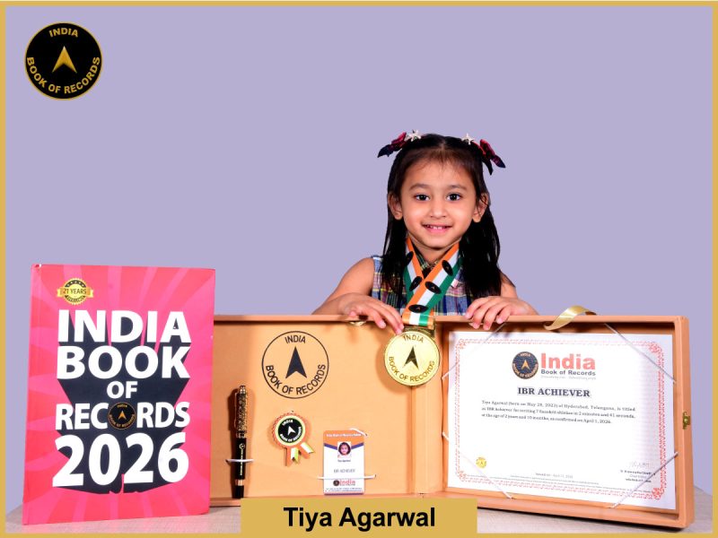 Images Tiya Agarwal with IBR Achiever certificate.
