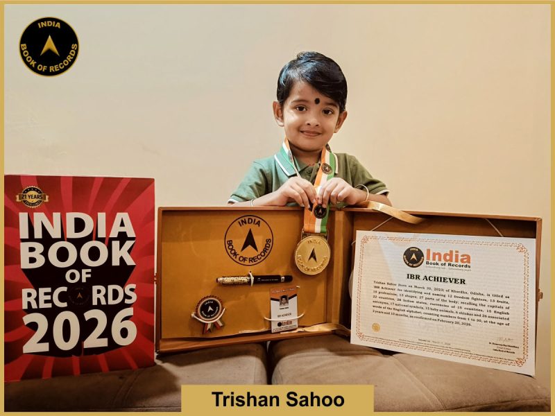 Image of Trishan Sahoo with IBR Achiever certificate.
