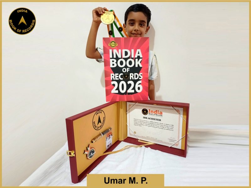 Image of Umar M. P. with IBR Achiever Certificate.