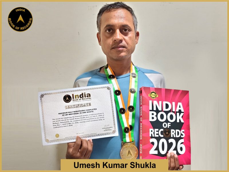 Image of Umesh Kumar Shukla, Maximum half marathons completed by an individual in one month.