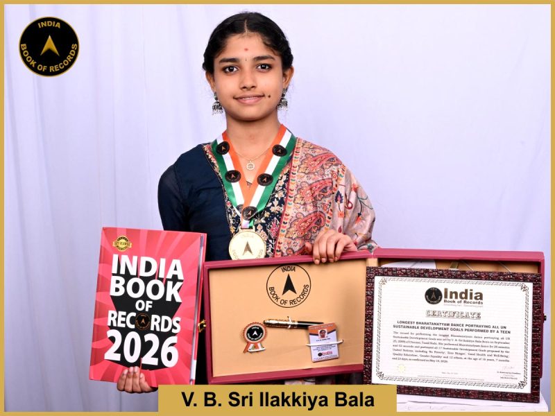 Image of V. B. Sri Ilakkiya Bala, Longest Bharatanatyam dance portraying all UN Sustainable Development Goals performed by a teen.