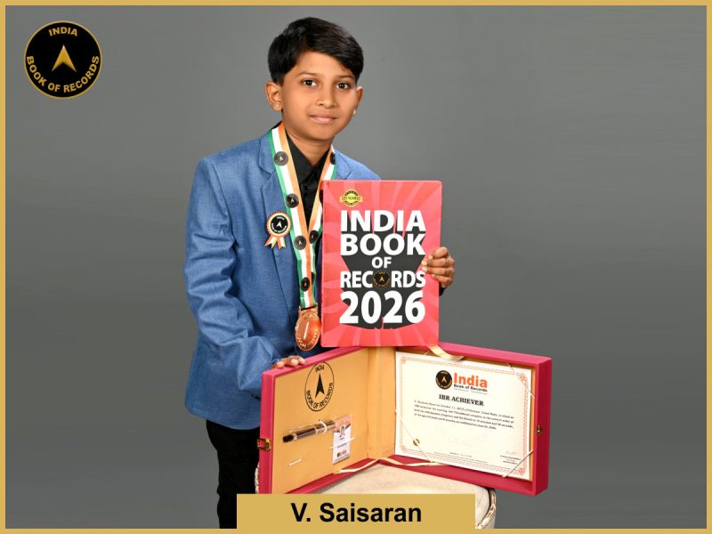 Image of V. Saisaran with IBR Achiever Certificate.