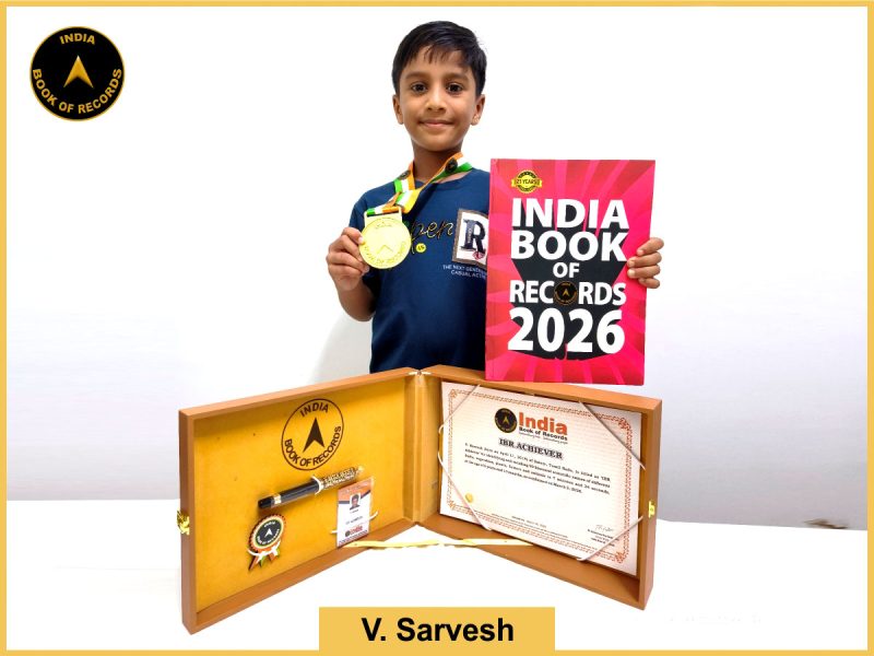 Image of V. Sarvesh with IBR Achiever certificate.