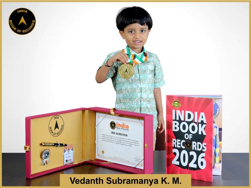 Image of Vedanth Subramanya K. M. with IBR Achiever Certificate.
