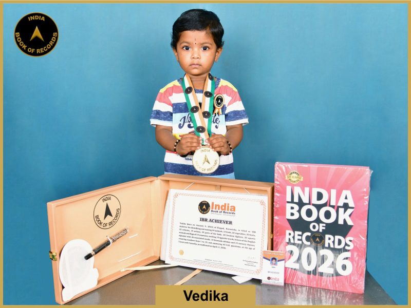 Image of Vedika with IBR Achiever certificate.