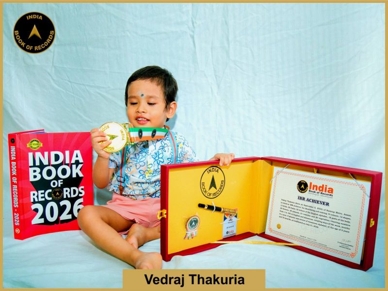 Pic of Vedraj Thakuria with IBR Achiever Certificate.