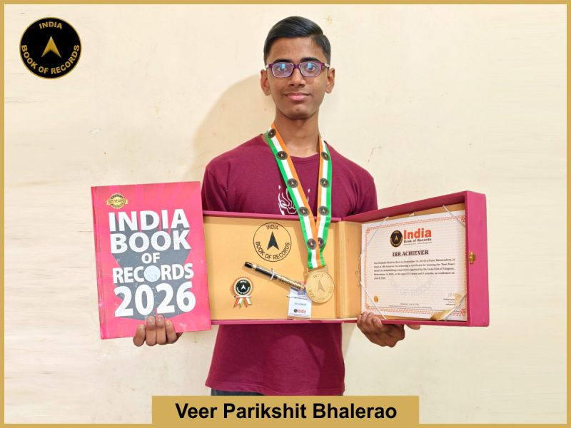 Image of Veer Parikshit Bhalerao with IBR certificate .
