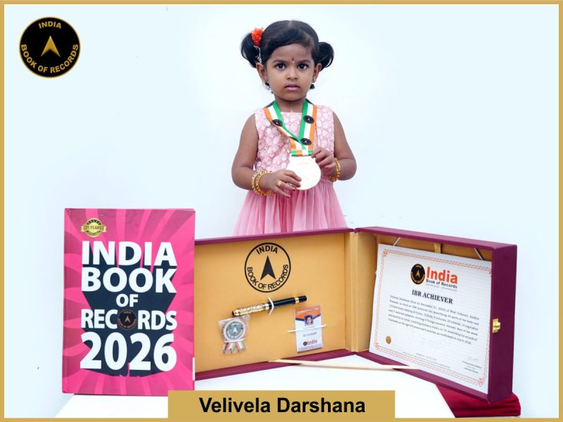 Image of Velivela Darshana with IBR Achiever Certificate.
