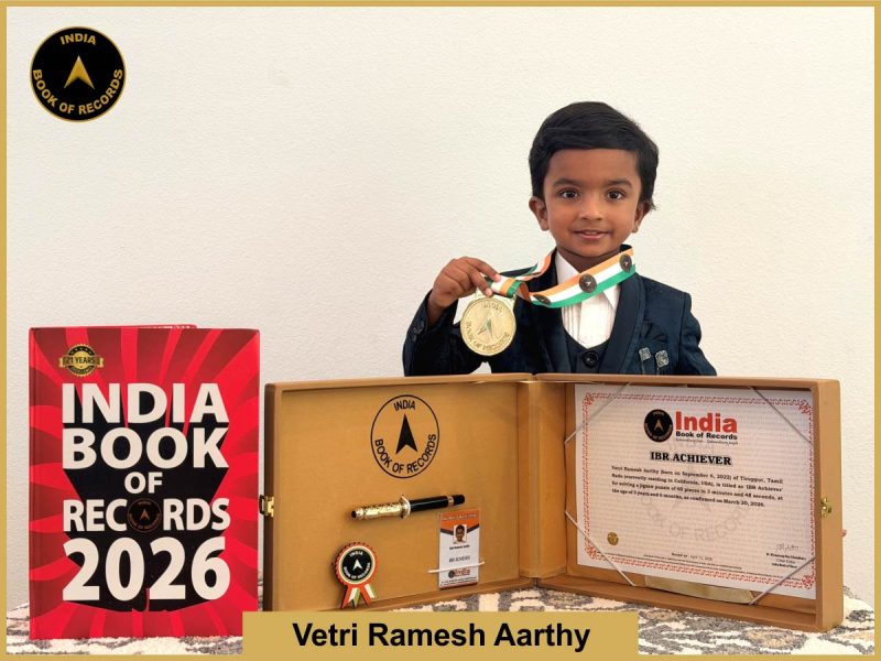 Image of Vetri Ramesh Aarthy with IBR Achiever certificate.