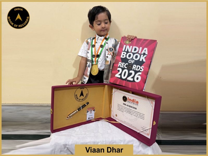 Image of Viaan Dhar with IBR Achiever Certificate.
