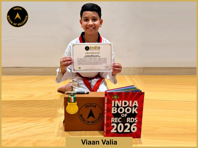Image of Viaan Valia, Maximum medals won in Taekwondo by a sibling trio