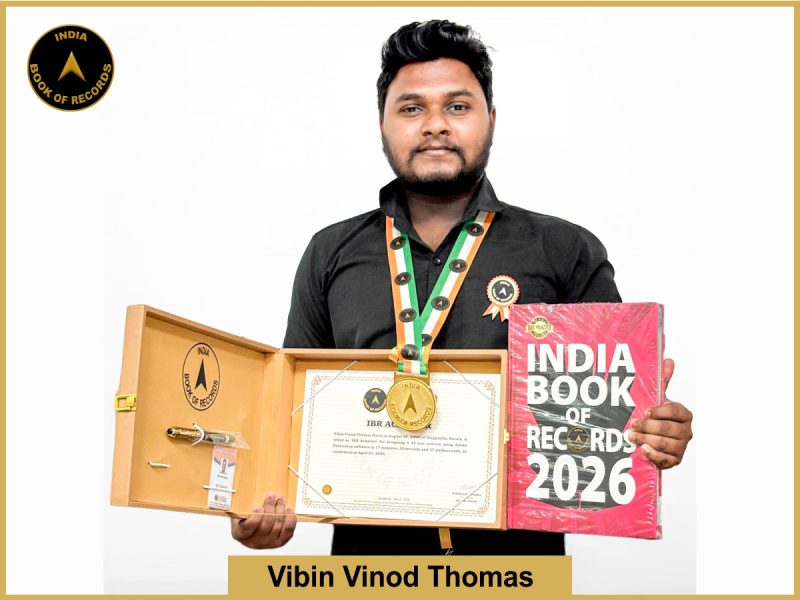 Image of Vibin Vinod Thomas with IBR Achiever certificate.