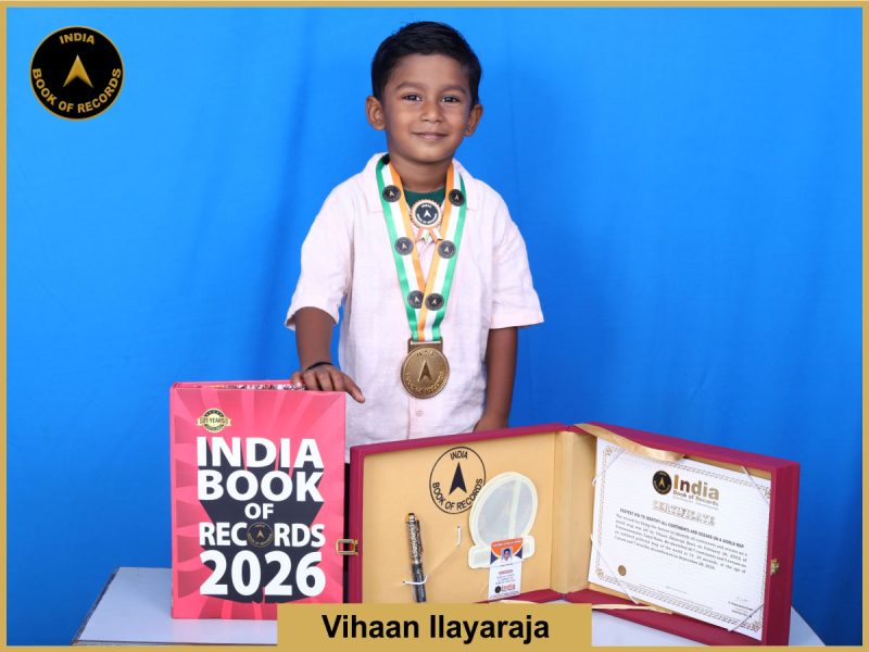 Image of Vihaan Ilayaraja, Fastest kid to identify all continents and oceans on a world map.