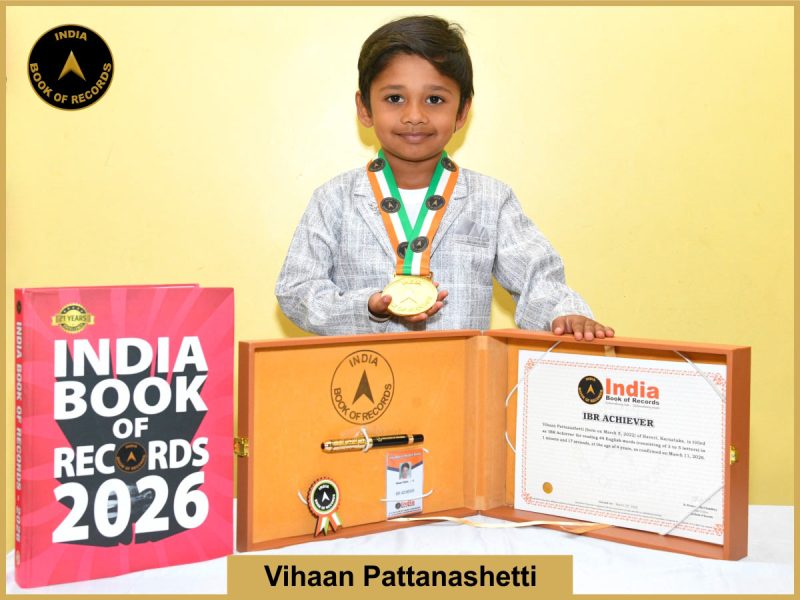 Image of Vihaan Pattanashetti with IBR Achiever certificate.