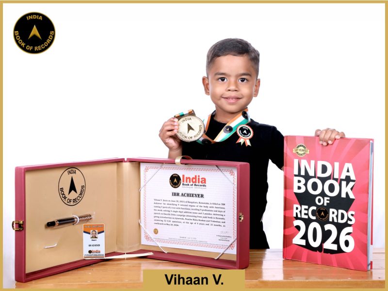 Image of Vihaan V. with IBR Certificate.