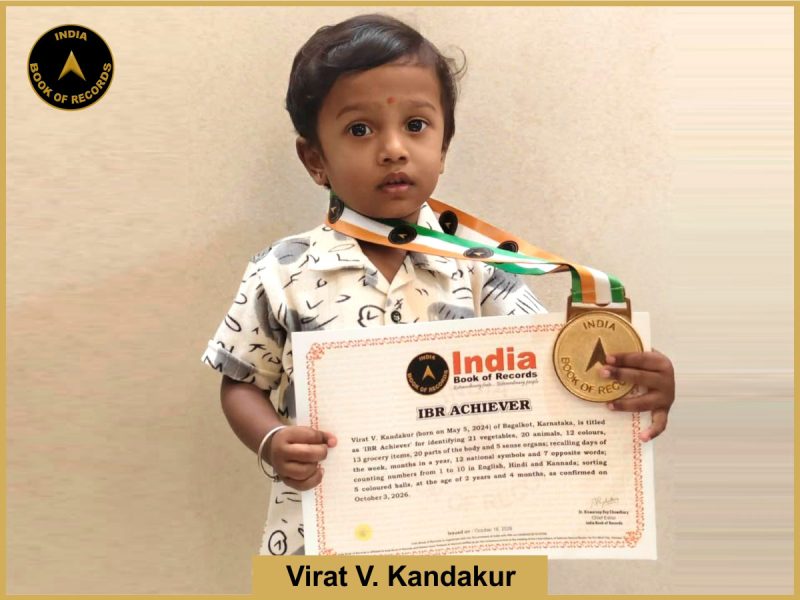 Image of Virat V. Kandakur with IBR Achiever Certificate.