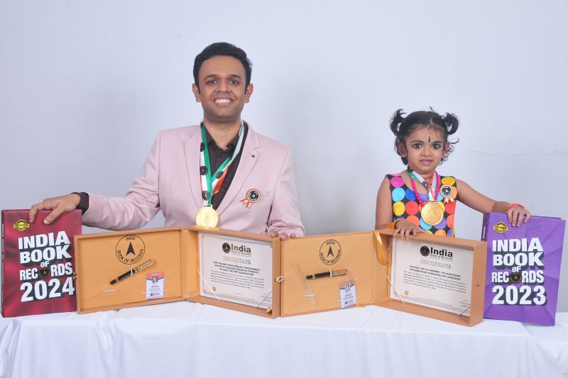 Visakh and Apoorva Father Daughter Duo into India Book of Records IBR