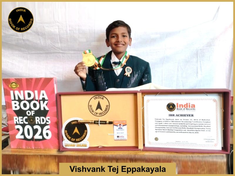 Pic of Vishvank Tej Eppakayala with IBR Achiever Certificate.