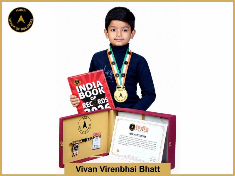 Image of Vivan Virenbhai Bhatt with IBR Achiever Certificate.