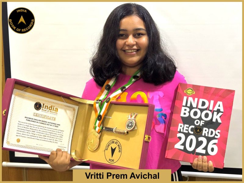 Image of Vritti Prem Avichal, Maximum English books authored and published in a single day by a teen.