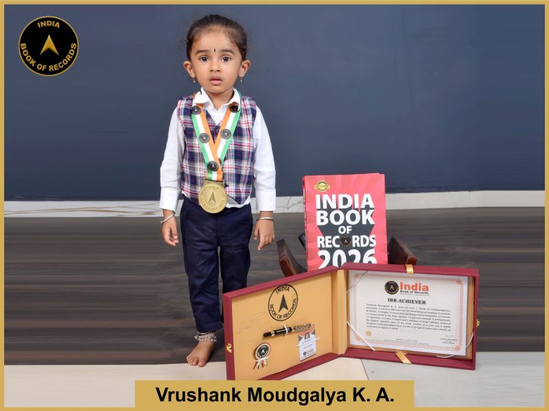 Image of Vrushank Moudgalya K. A. with IBR Achiever Certificate.