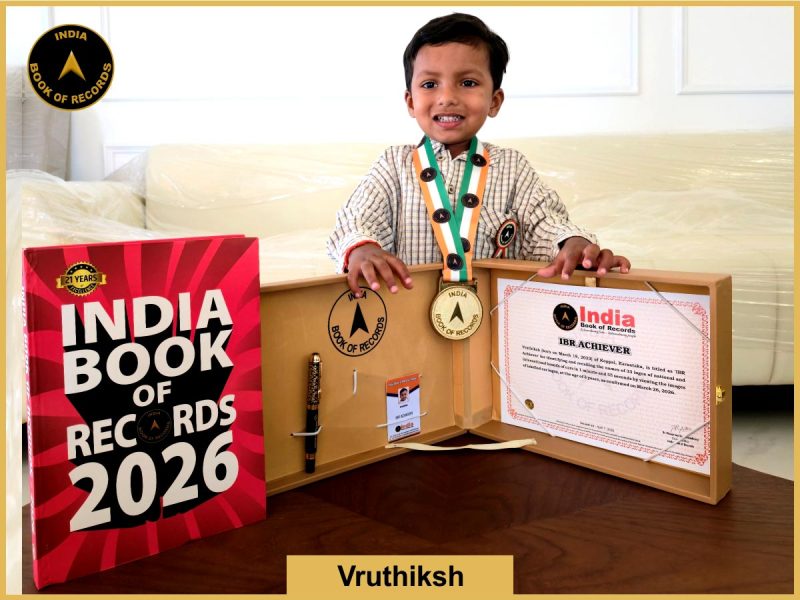 Image of Vruthiksh with IBR Achiever certificate.