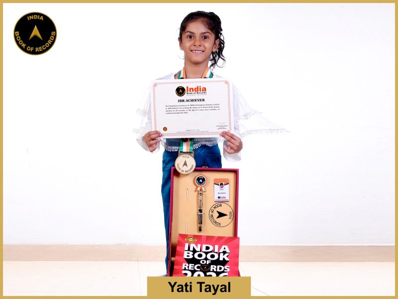Image of Yati Tayal with IBR certificate.