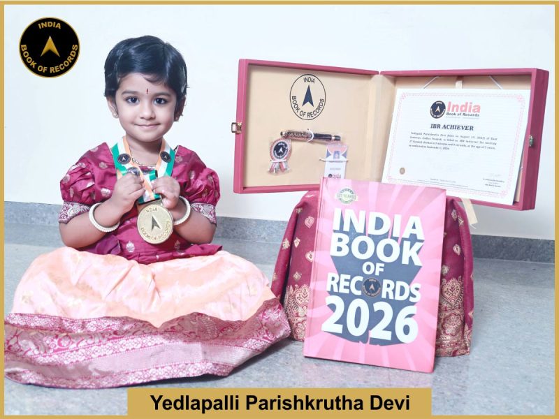 Image of Yedlapalli Parishkrutha Devi with IBR Achiever Certificate.