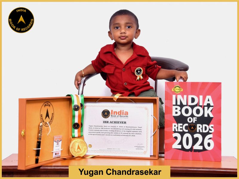Image of Yugan Chandrasekar with IBR Achiever certificate.