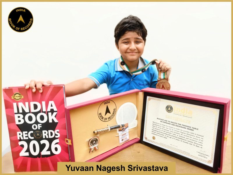 Image of Yuvaan Nagesh Srivastava, Fastest kid to recite the periodic table in forward and backward order.