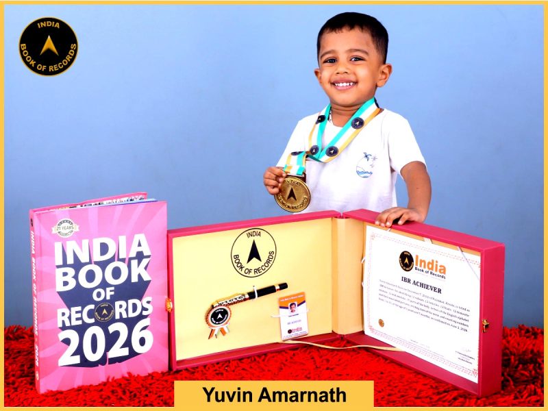 Image of Yuvin Amarnath with IBR certificate .
